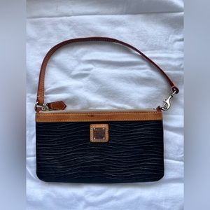 DOONEY & BOURKE | textured black leather wristlet